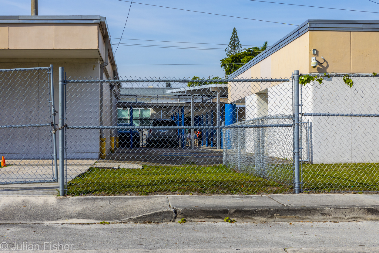 Elementary school behind fences