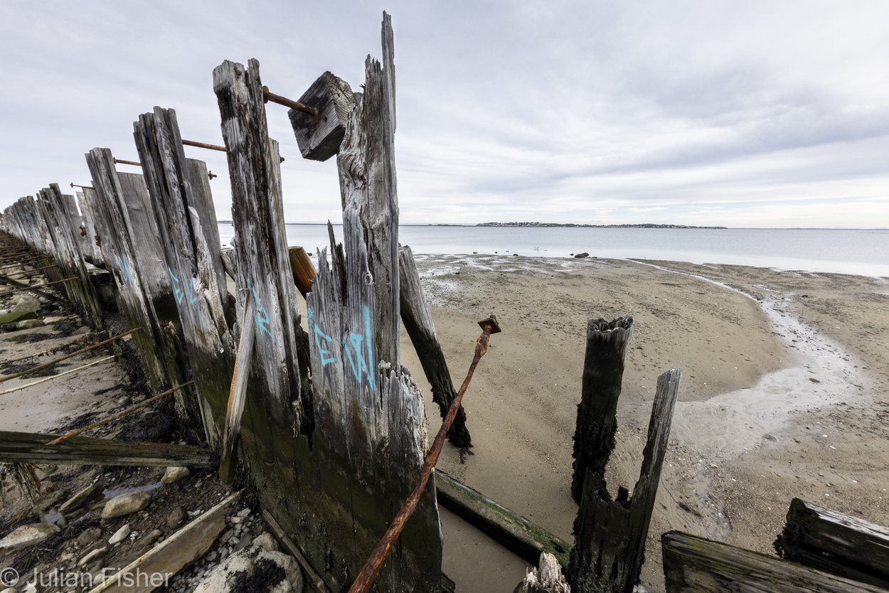 Seawall, vintage 1954. nbspA seashore at the mercy of the elements.