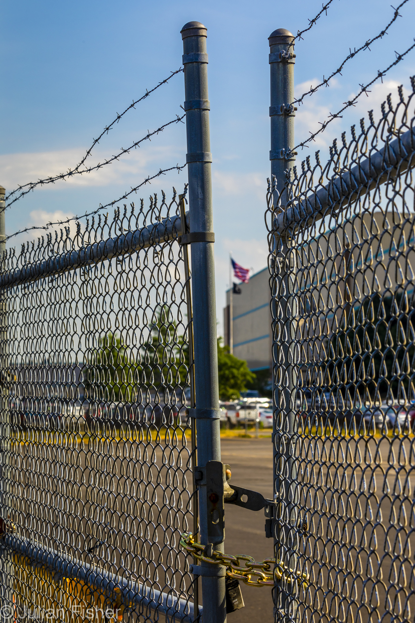 locked chain link fence