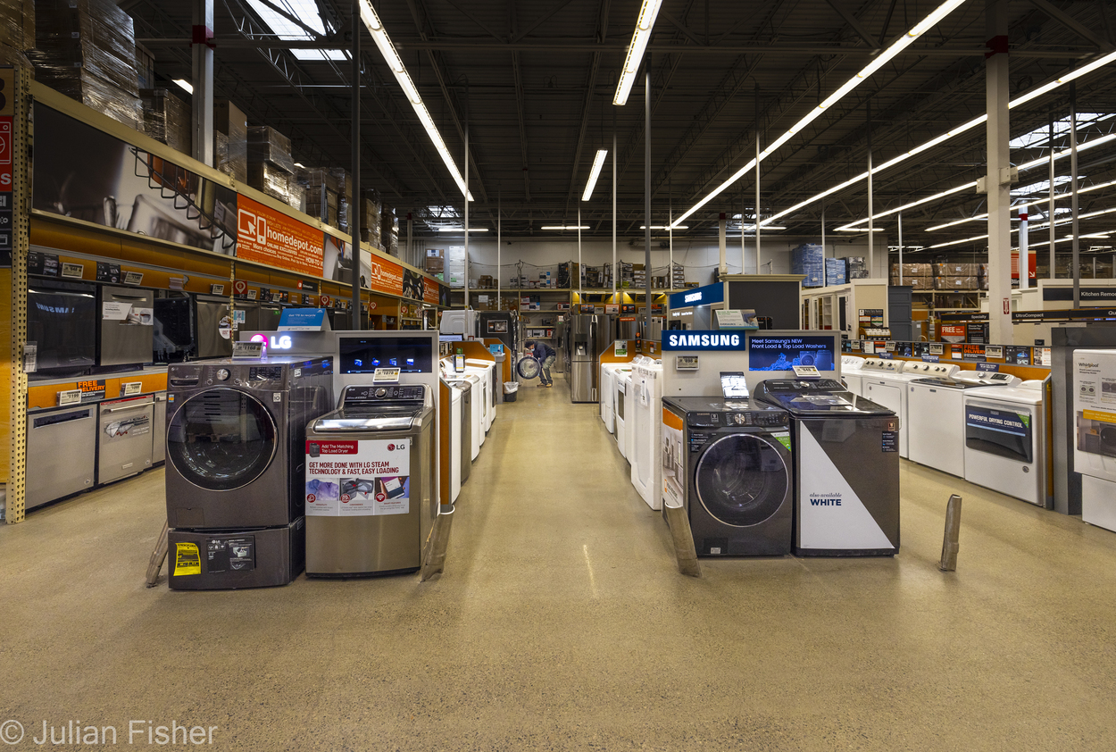 washing machines in a box store