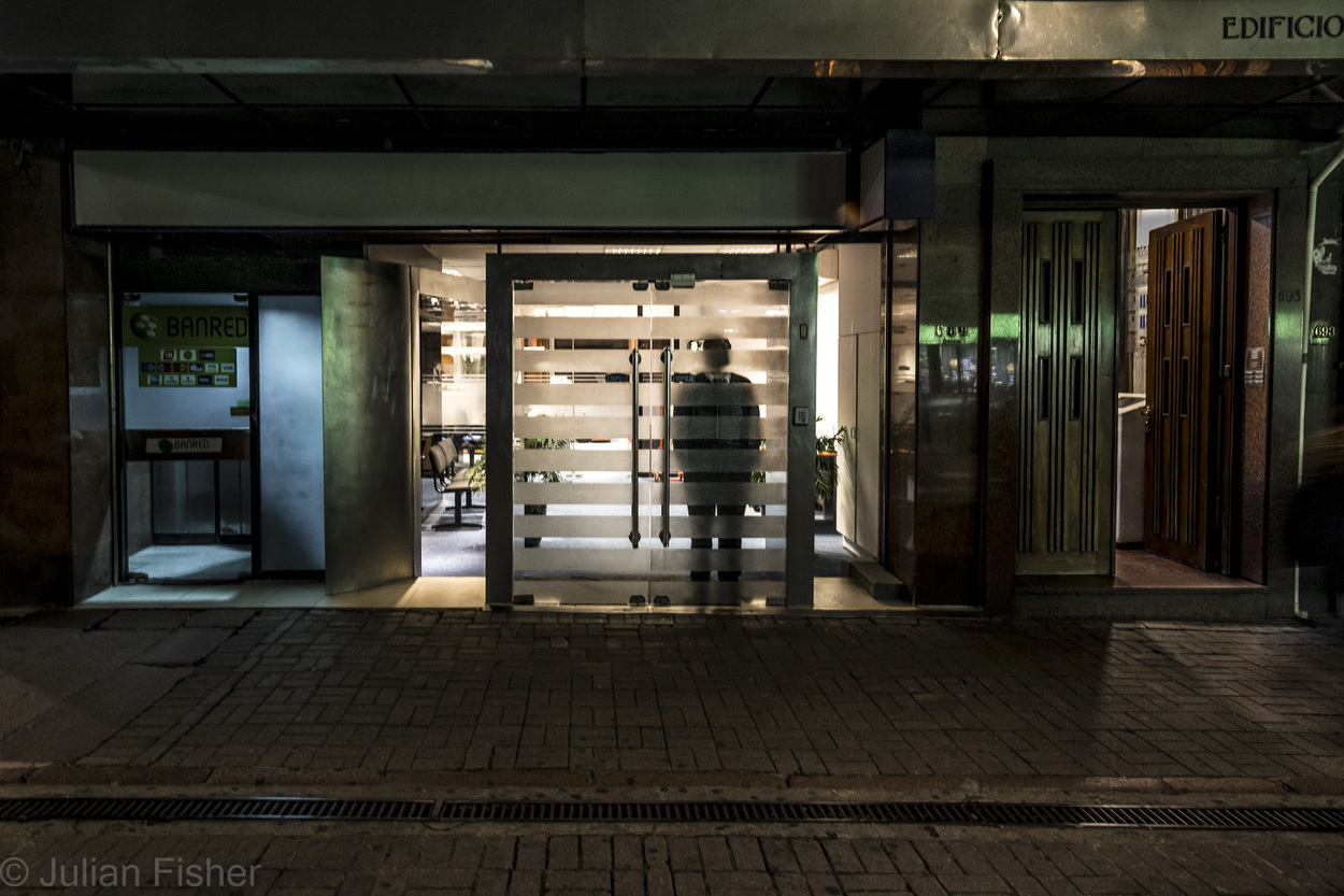  Guarding silently night doorman Montevideo, Uruguay May 2017 
